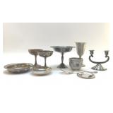 Assorted silver plate serving pieces