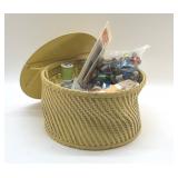 Sewing box with notions