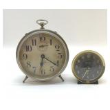 2 VTG WIND UP ALARM CLOCKS