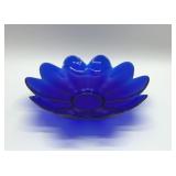 Yalos Casa Murano cobalt blue pedal glass bowl