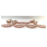 10 PCS PINK DEPRESSION GLASS