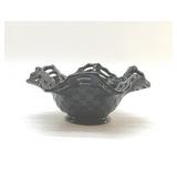 FENTON BLACK AMETHYST BASKET BOWL