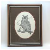 The great horned owl print signed/numbered