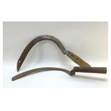 2 antique sickles 16 "