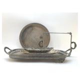 Assorted antique silver plate trays