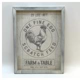 Farm to table rooster framed art
