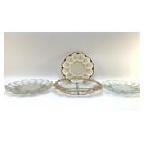 3 DEVILED EGG TRAYS, DIVIDED PLATTER