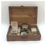 Lot of Costume Jewelty in VTG Box