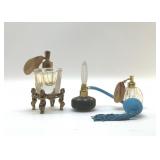 3 Antique Perfume Bottles 5"