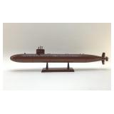 HANDCRAFTED WOOD SUBMARINE MODEL