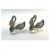 STERLING SILVER SWAN SALT CELLARS