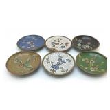 6 CLOISONNÉ BOWLS 4"