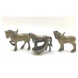 1985 Brass horses pipe stand 3.5"