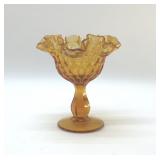 FENTON COLONIAL AMBER GLASS COMPOTE