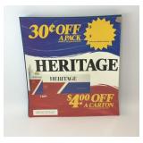 Heritage Cigarette advertising sign