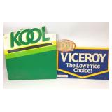 2 cigarette advertising signs cardboard