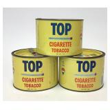 3 VTG TOP Cigarette Tobacco Advertising Tins