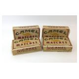 4 Packs of vintage camel matches