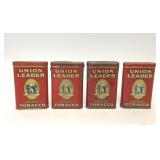 4 VTG UNION LEADER TOBACCO ADVERTISING TINS