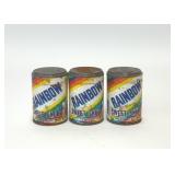 3 RAINBOW SWEET SNUFF TOBACCO ADVERTISING TINS