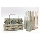 6 Dr. Pepper 10-2-4 Bottles & Metal Coke Carrier
