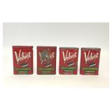 4 VTG VELVET CIGARETTE ADVERTISING TINS