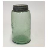 Pat. 1858 Green Glass Masons Jar