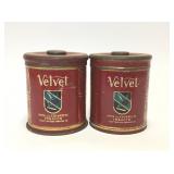 2 VTG Velvet Tobacco Advertising Tins
