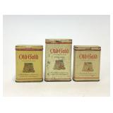 3 VTG Old Gold Cigarette Advertising Tins