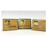 3 VTG Flat Old Gold Cigarette Advertising Tins