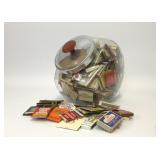 ASSORTED VTG ADVERTISING MATCHBOOKS IN CANISTER
