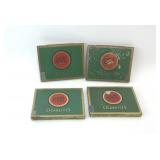4 lucky strike cigarette tins