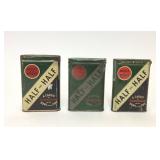 3 VTG Half & Half Cigarette Advertising Tins