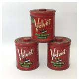 3 Velvet pipe and cigarette tobacco tins