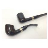 2 Black & Silver Thompson Italy Tobacco Pipes
