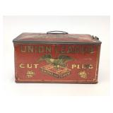 Antique Union Leader Cut Plug Tobacco Tin Lunchbox
