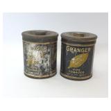 Two Granger pipe, tobacco advertising tins