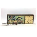 VTG Marlboro Man Cowboy Lighted Clock Sign