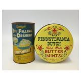 VTG PIE FILLING & PA DUTCH BUTTER MINTS TINS