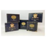 5 ASSORTED VTG BERING CIGAR ADVERTISING BOXES