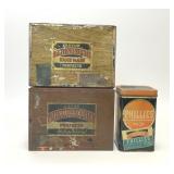 3 VTG BAYUK PHILLIES CIGAR ADVERTISING TINS