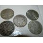 Lot of 5 US Silver Dollars