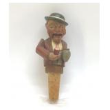 GERMAN HAND CARVED FIGURE BOTTLE STOPPER