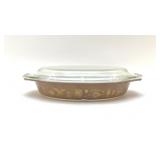 Pyrex early American divided casserole