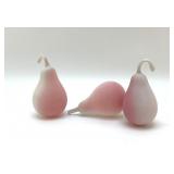 3 'PEACHBLOW' GLASS PEARS