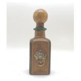 LEATHER COVERED GREEN BOTTLE