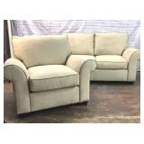 BAUHAUS SUEDE LOVESEAT & CHAIR