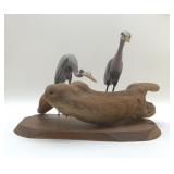 HERON SHOREBIRDS ON DRIFTWOOD