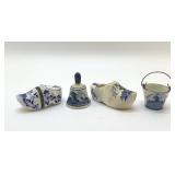 VTG DELFT SHOE & BELL TRINKET BOX