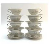 FAIRFIELD FOOTED CUPS AND SAUCERS